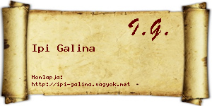Ipi Galina névjegykártya